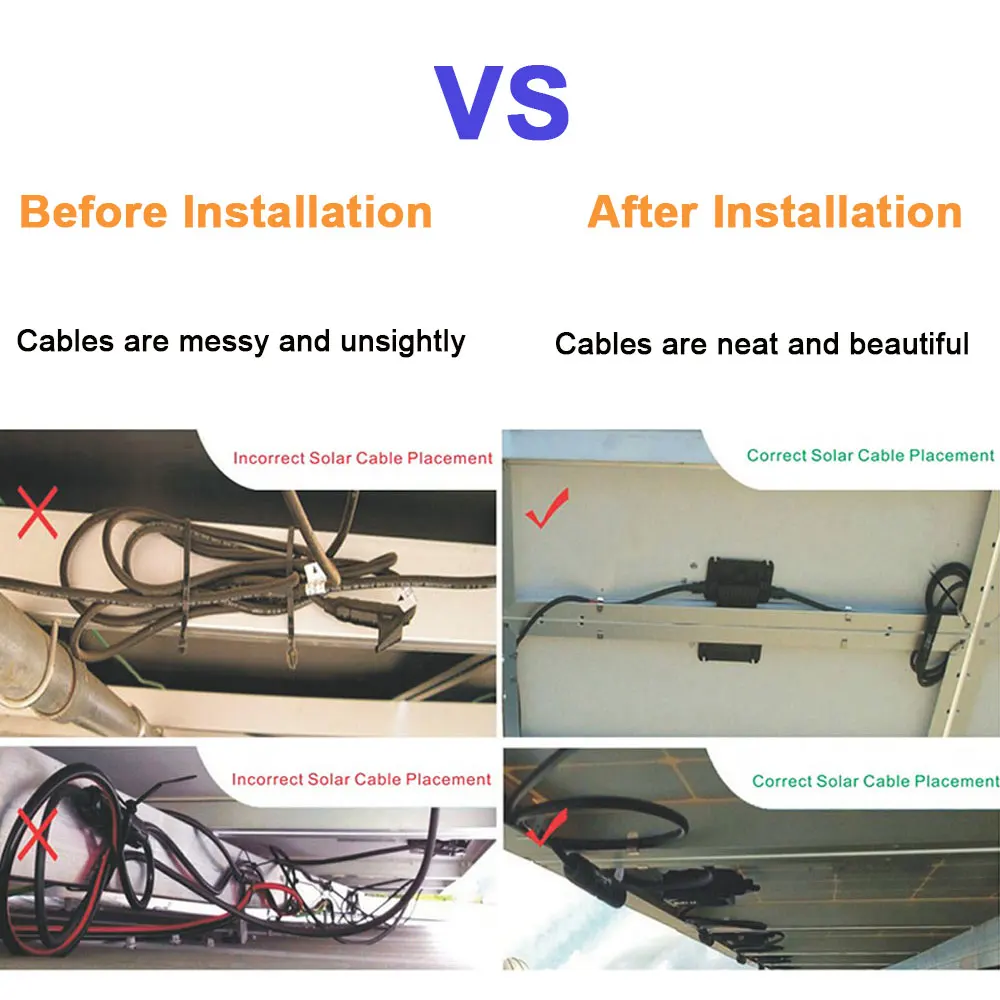 Solar Panel Cable Clips PV Wire Fixing Clip Stainless Steel Outdoor Cable Clamp Accommodates 2 Wires Solar PV Management solar panel clips