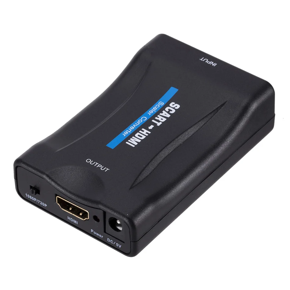 WvvMvv HD 1080P Digital SCART To HDMI-compatible Converter High Definition Video Konverter EU/US Power Plug Adapter For HDTV HD