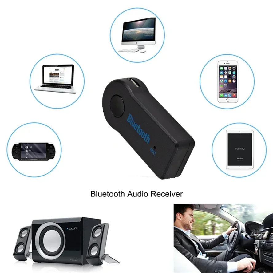 Aux Car Bluetooth 5.0 Receiver 3.5mm 3.5 AUX Jack Stereo Music Audio Car Transmitter Speaker Amplifier Wireless Adapter with Mic