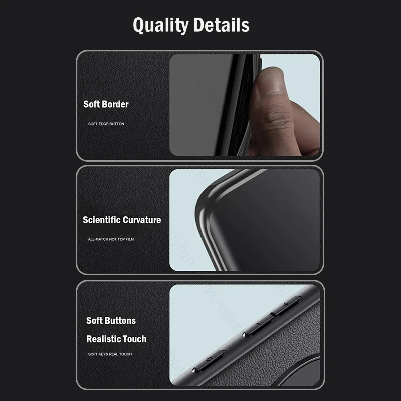 Premium Plain Leather Phone Cover with TPU Soft Edge - Shockproof Coque