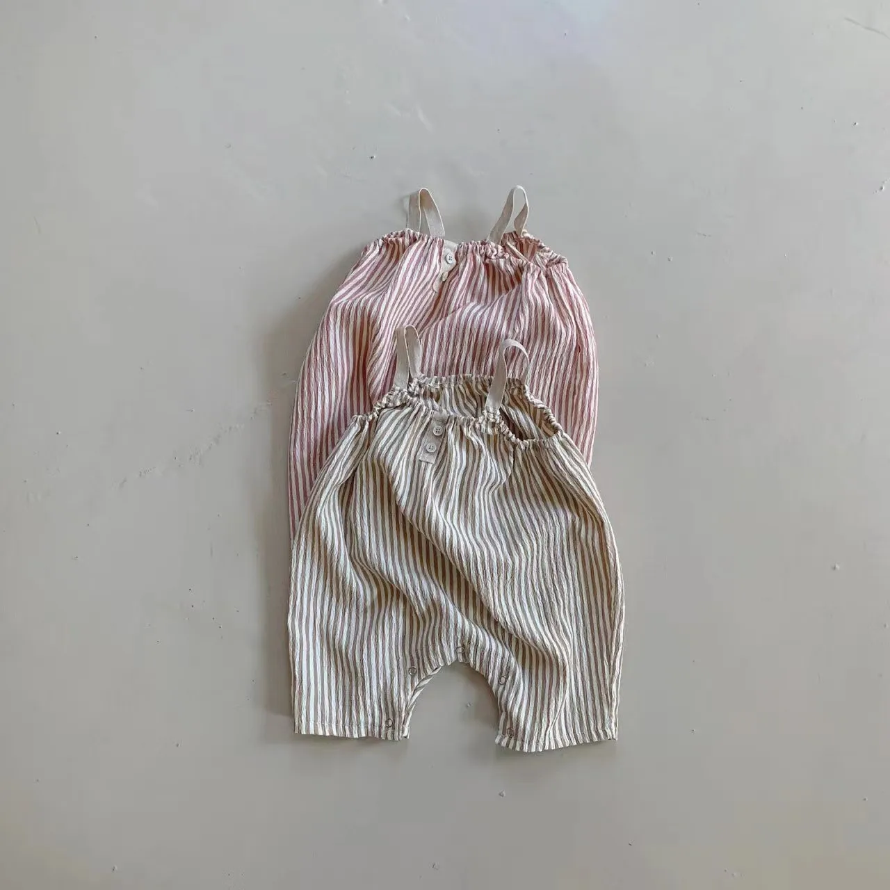 

6635 Baby Clothes Striped Suspender Jumpsuit 2023 Summer New Baby Girl's One Piece Clothes Casual Bibs for Boys