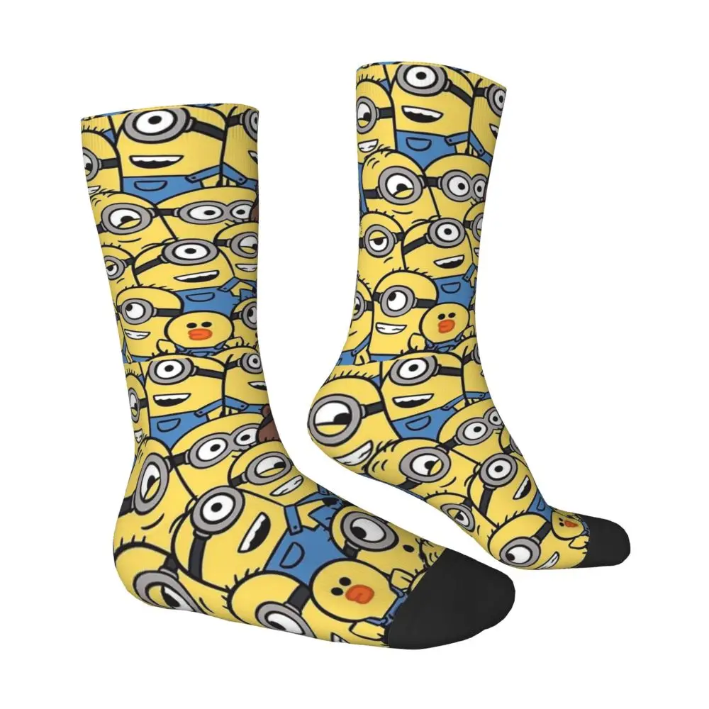 Custom Cool Print M- Minions Cartoon Socks for Women Men Stretchy Summer Autumn Winter M- Minions Bananas Crew Socks 143 Sc8233c693663432d80b386df79d9aa6eE