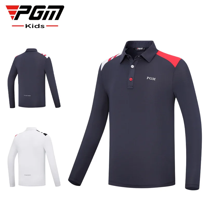 

PGM Golf Boys Long Sleeve Shirt Comfortable Skin Friendly Sports Fabric Children's Clothing Golf Wear for Kids YF544