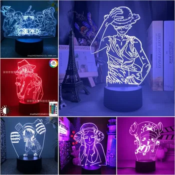 원피스 루피 3D LED 야간 조명, 상지 에이스 조로 액션 피규어, 테이블 램프, 책상 조명, 남자 친구 아이 홈 크리스마스 장난감 선물