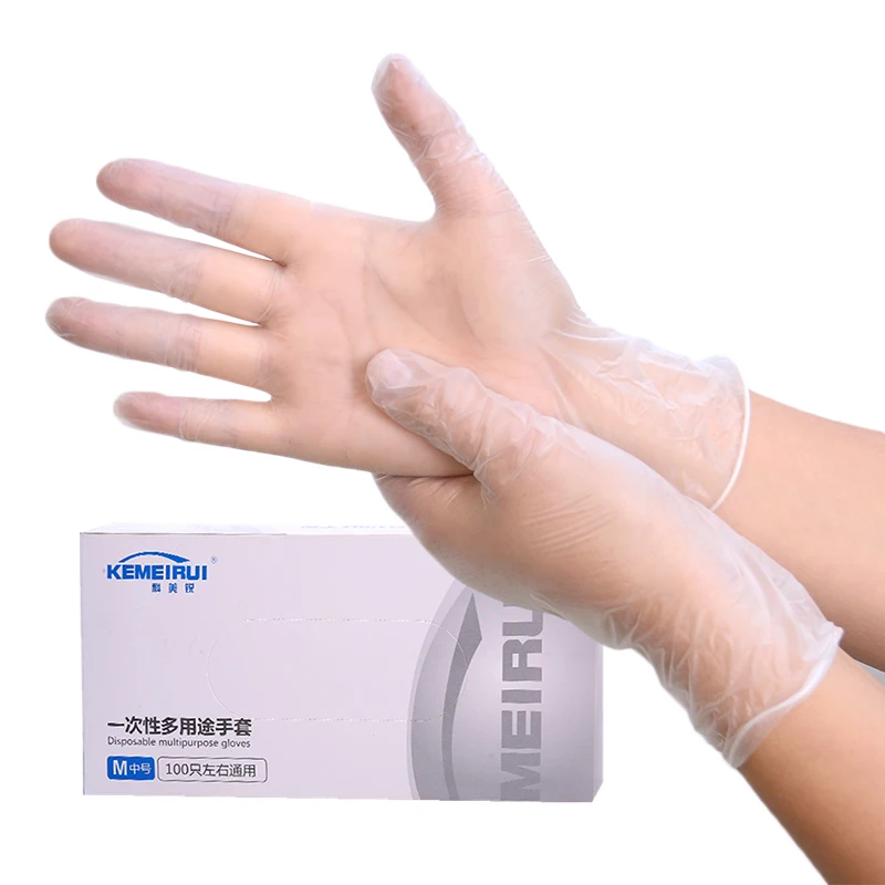 PVC TPE 니트릴 일회용 장갑, 케이터링 베이킹 투명 두꺼운 주방 특수 보호 찢어짐 방지 내유성