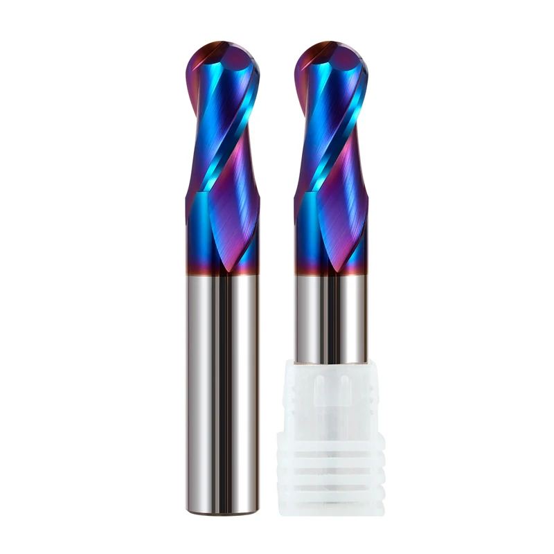 Carbide end mill HRC65 HRC70 High Hardness Ball Nose End Mill Tungsten Carbide Cutter CNC Router Bit Milling Tool R0.5 6mm 8mm 10mm 12mm Metal