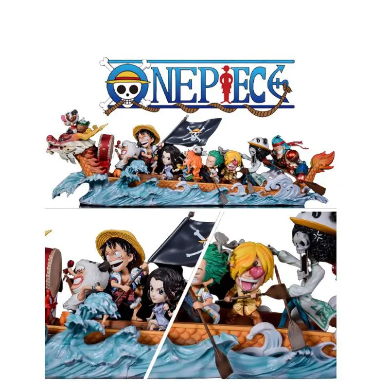 

Anime One Piece Gk Straw Hat Group Dragon Boat Full Set Luffy Sauron Sanzhi Choba Large Size Hand Model Ornament Collection Gift