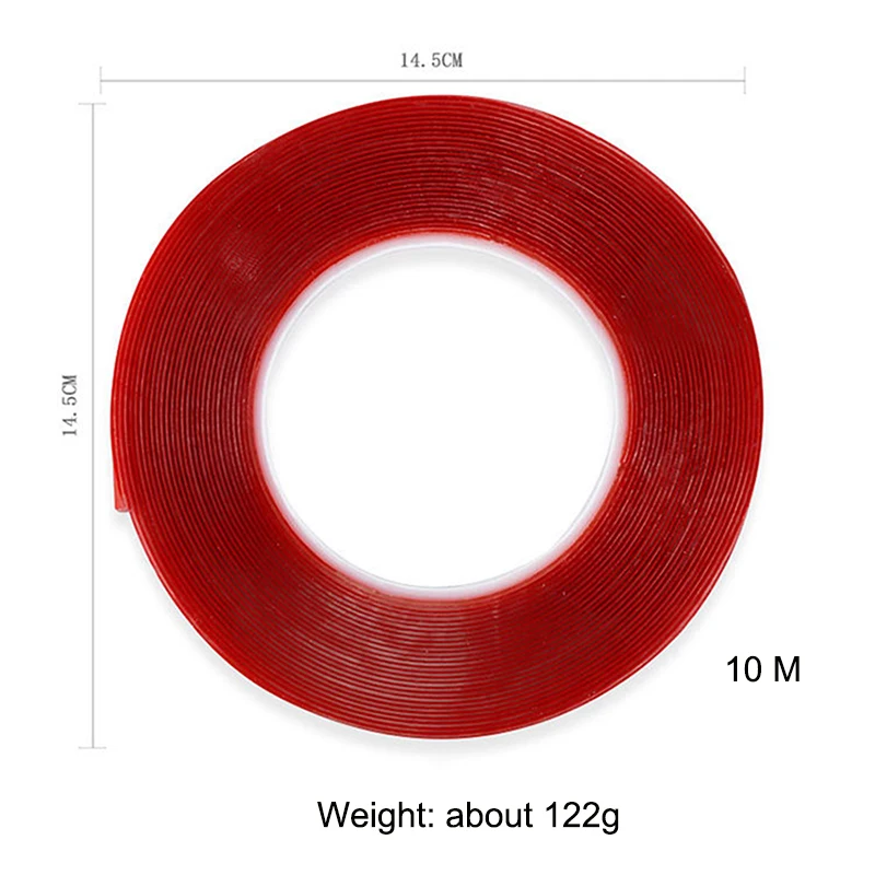 Length 3M/10M Strong Transparent Acrylic Foam Adhesive Tape Double Sided Silicone Nail Sticker Tape Glue No Traces Nail Tool
