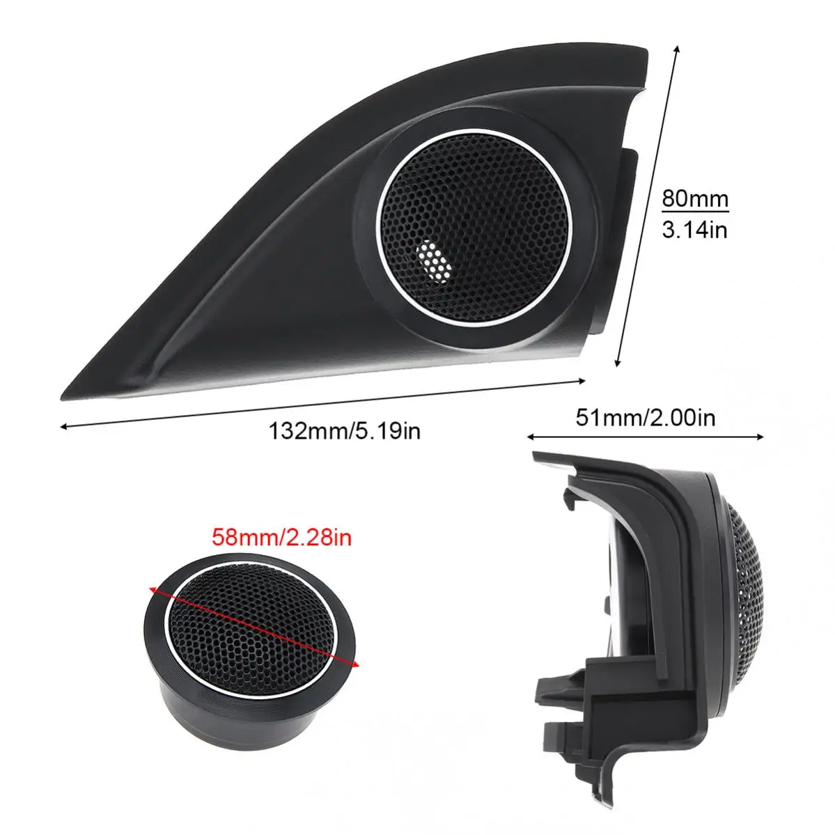 

2pcs Hifi System Tweeter Speakers Horns Cover Mount Fit for Honda 2015 - 2021 Refitting Front Door Speaker Adapter Kit