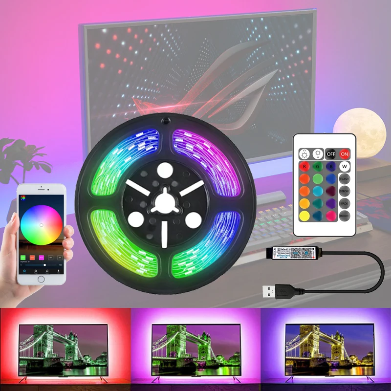 Гибкая светодиодная лента RGB для подсветильник Ки телевизора ПК USB 5 В | Освещение