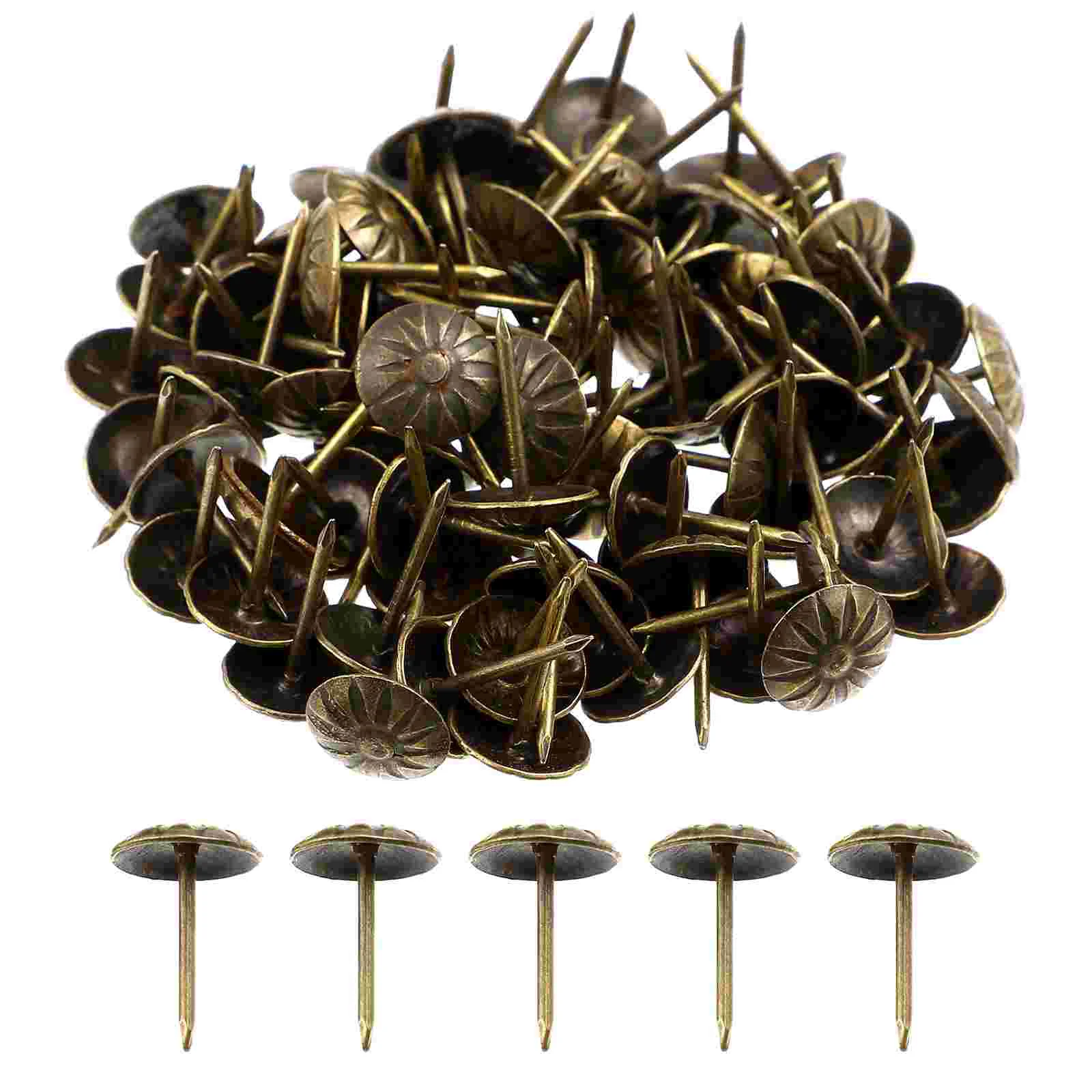 

100 Pcs Chrysanthemum Bubble Nail Upholstery Nails Thumbtacks Furniture Decorative Pin Pins for Couch Iron Push
