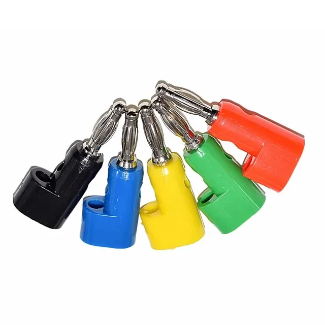 40pcs/4mm  L shape Banana Jack Plug Socket - Adaptor Electrical Connecting bending  for Binding Post Test Terminal Connector 2
