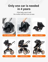 Poussette bébé 3 en 1 poussette multifonctionnelle facile pliante voyage Portable landau siège de sécurité norme ue livraison gratuite 4