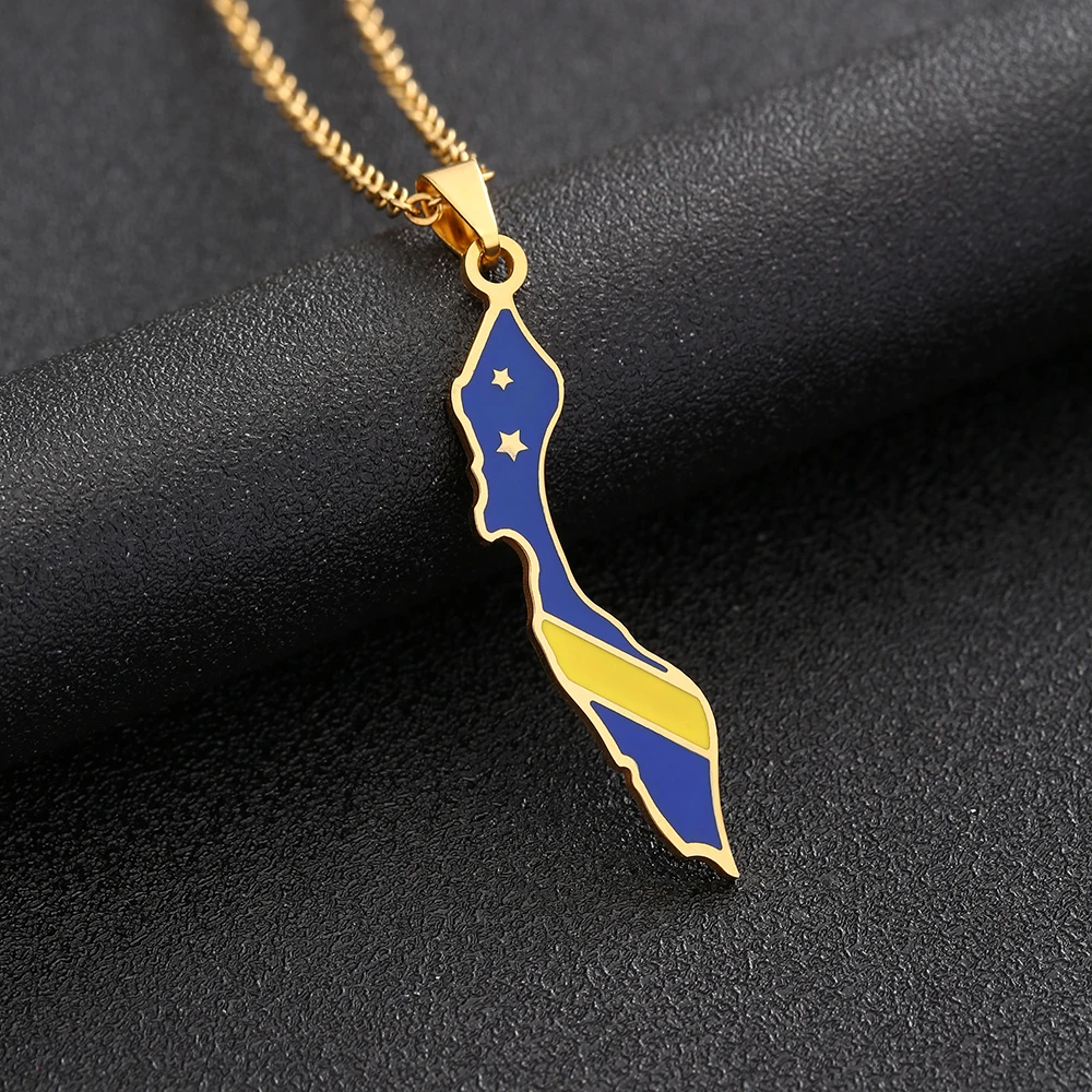 Curaçao Kaart Ketting | Vrouwen/Meisjes Goud Of Zilver Kleur 3