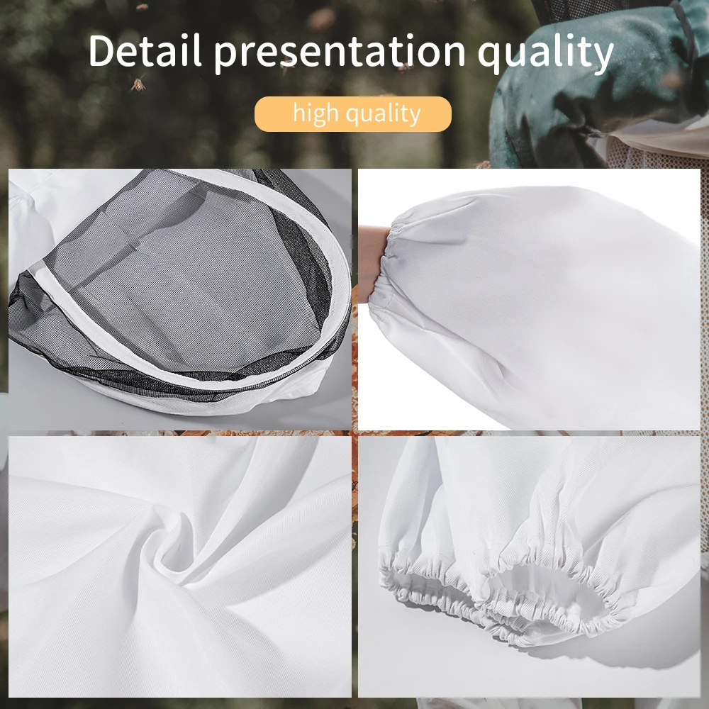 전신 양봉 의류 전문 양봉가 꿀벌 보호 세트, 안전 베일 모자 원피스, 전신 장비