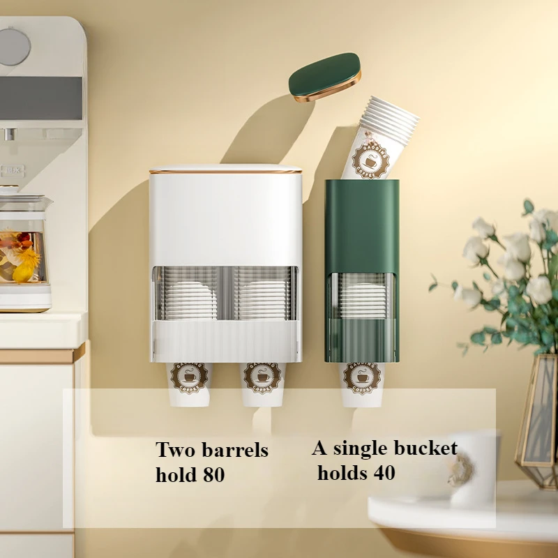 Cup storage holder paper cup dispenser dispenser automatically drop cup remover wall mounted disposable paper cups