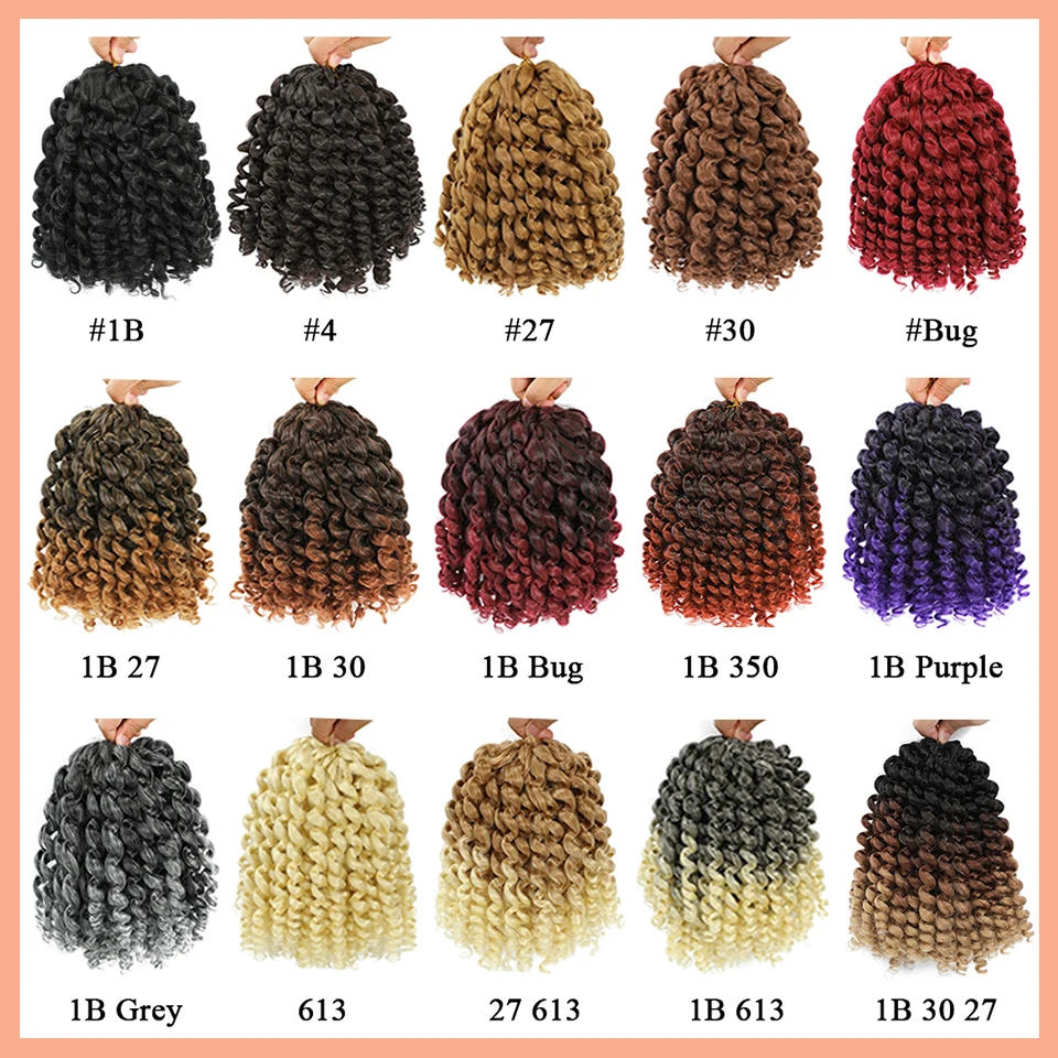 Wand Curl Crochet Braids Hair Jamaican Bounce Wand Curls Crochet Hair 8 Inch Synthetic Afro Crochet Braid Hair For Black Women 5