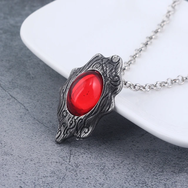 Game Devil May Cry Dante's Amulet Necklace Red Crystal Pendant