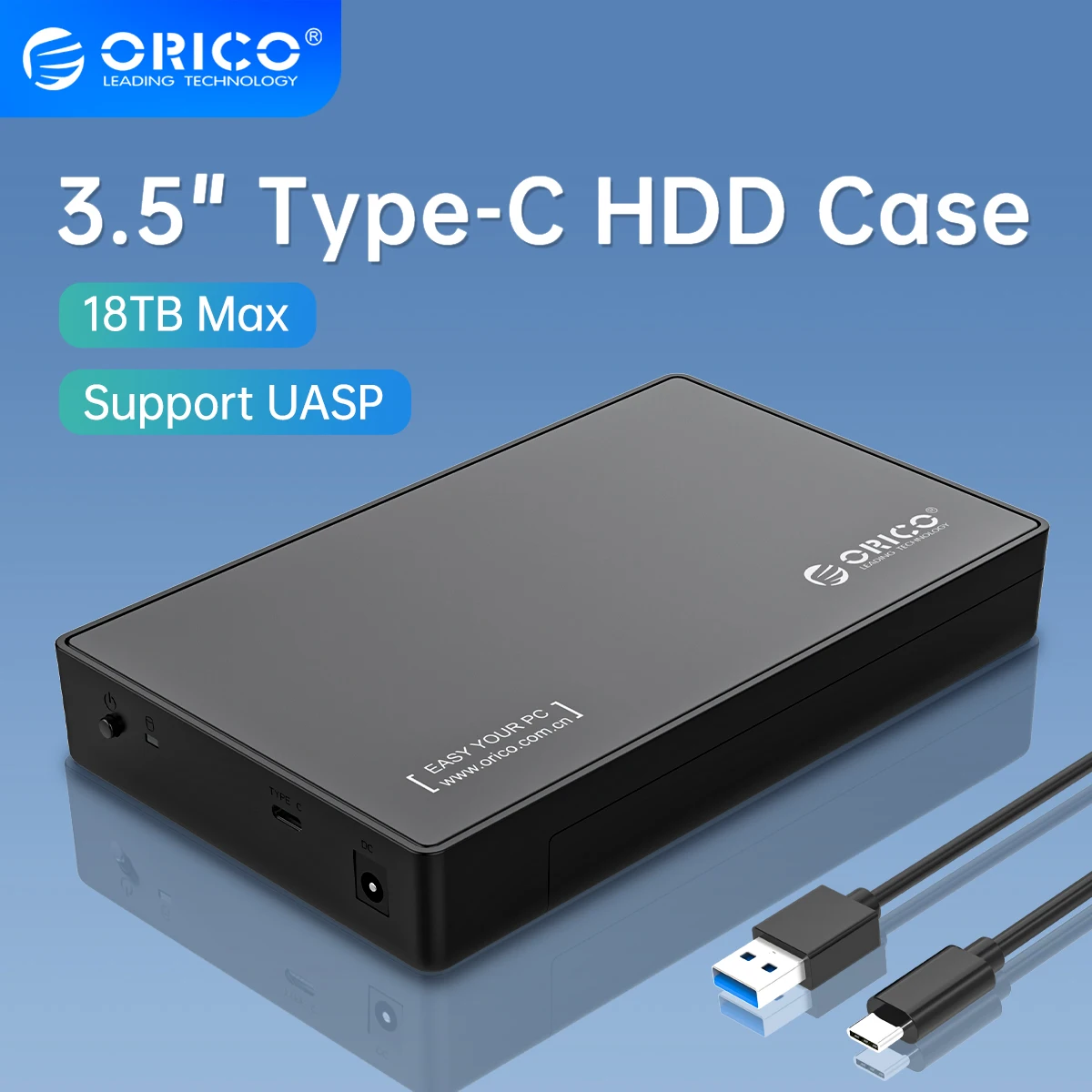 Orico 3 5 hdd case type c sata to usb3 0 external hard drive enclosure