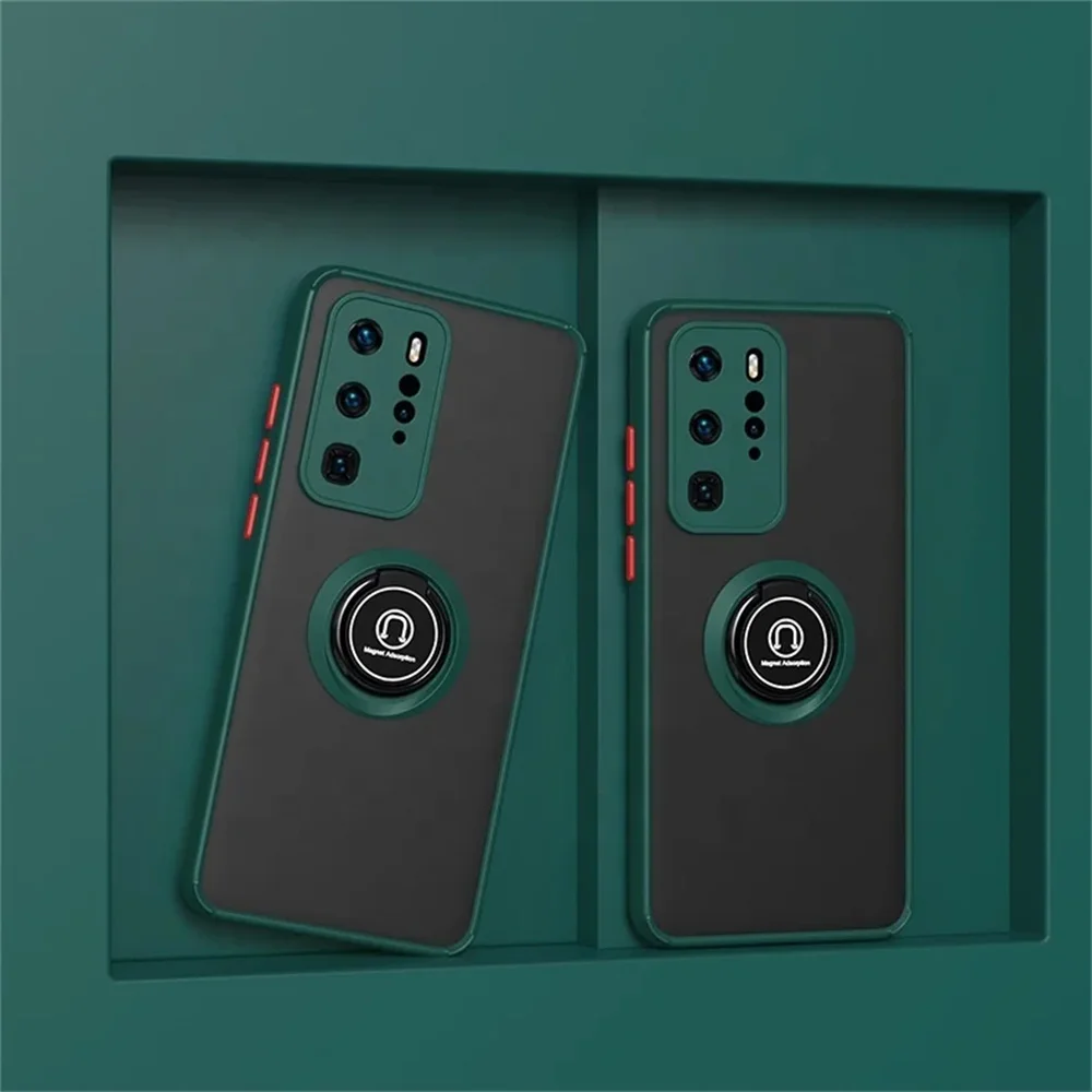 Shockproof Matte Clear Magnetic Ring Holder Case