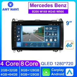 Autoradio Android pour Mercedes Benz, AntNavi, 9 pouces, B200, Wrational, W245, W639, W906, Sprinter, B160, B170, Vito, Viano, écran DVD 2Din, lecteur d'écran