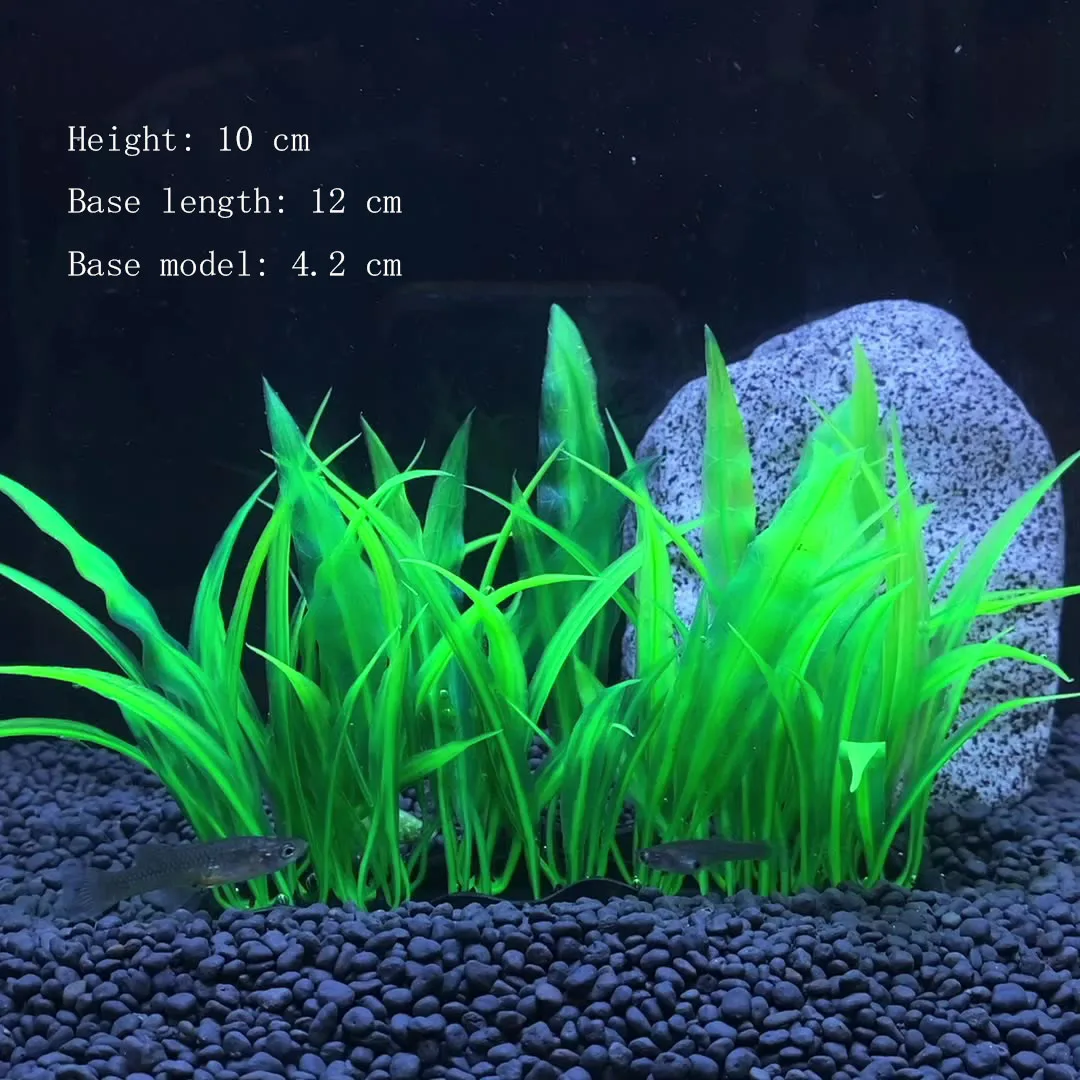 Vibrant Underwater Landscape Decoration - Green & Purple Aquatic Plants and Flowers