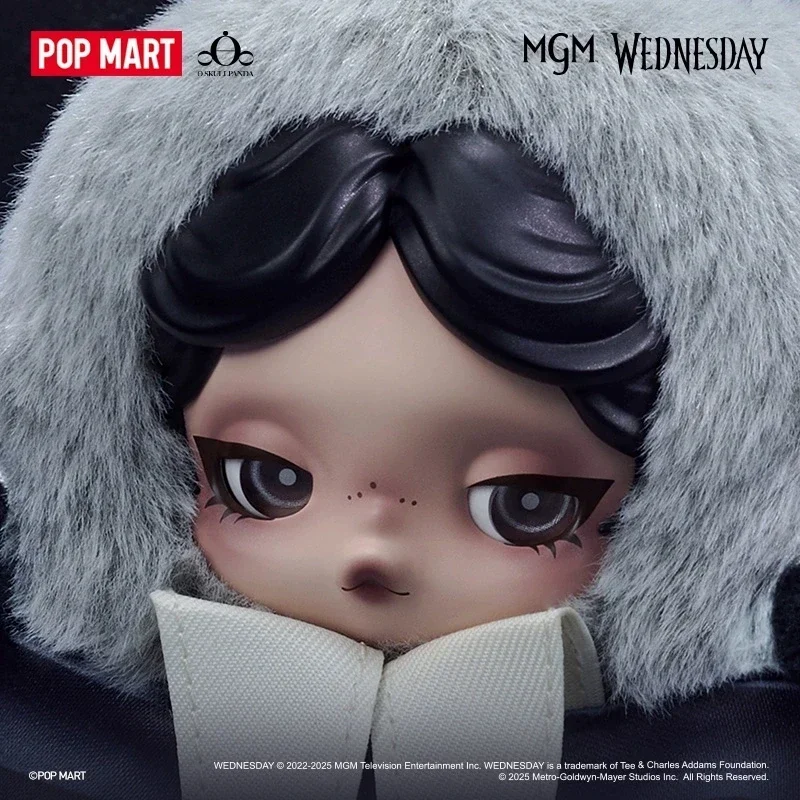 Genuine POP MART SKULLPANDA Wednesday Character Plush Keychain