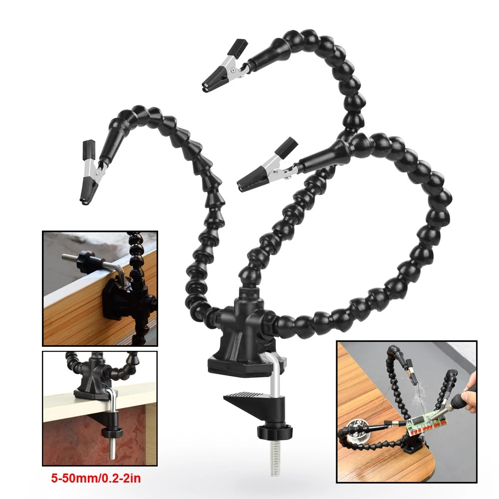 Soldering Station 3Pcs Flexible Arms Soldering Iron Holder Third Helping Hand Tool Pcb Welding Repair Welding Tools soldering station soldering tool soldering helping hands welding tool