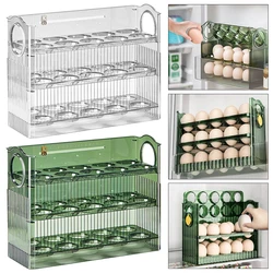 30 Grids Egg Storage Box Egg Case Holder Large Capacity Chicken Egg Storage Container Transparent with Handle for Refrigerator