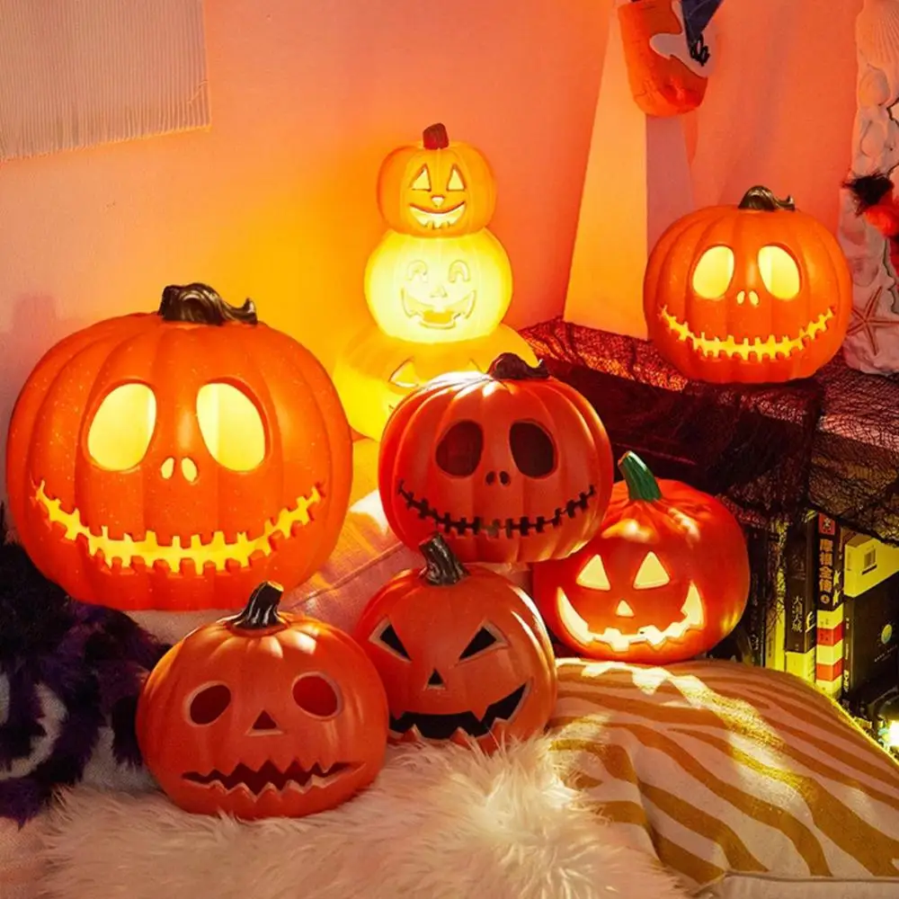 Description Picture 3 of item24cm Halloween Big Pumpkin Openwork Luminous Jack-o-lantern Easter Halloween Jack-o-lantern Decoration Ornament