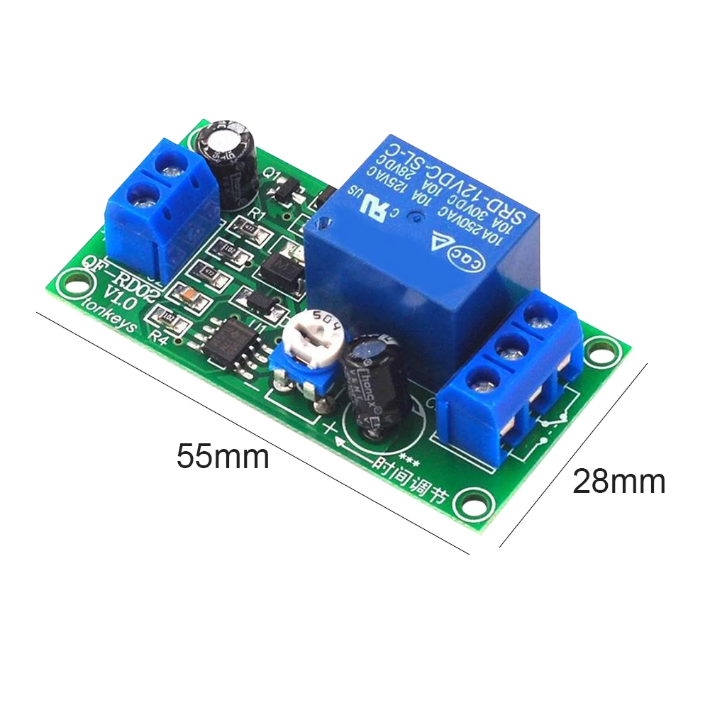 Delay Relay Module Time Adjustable Timer Relay Control Switch Board 12V DC Cycle Delay Timer Control Off Switch