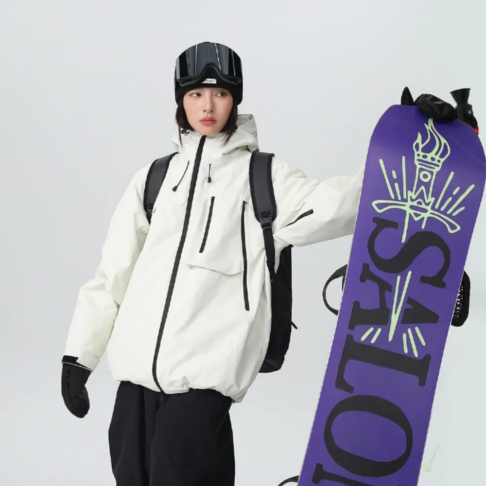 Winter New Woman Outdoor Skiing Jackets Windproof Waterproof Hooded Zipper Set Sports Snow Men Adult Jaqueta Ski Snowboard