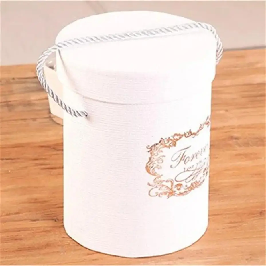 1 Pcs New Round Flower Paper Boxes Florist Flower Bucket Gift Packaging Box Gift Candy Bar Party Wedding Gift Storage Boxes