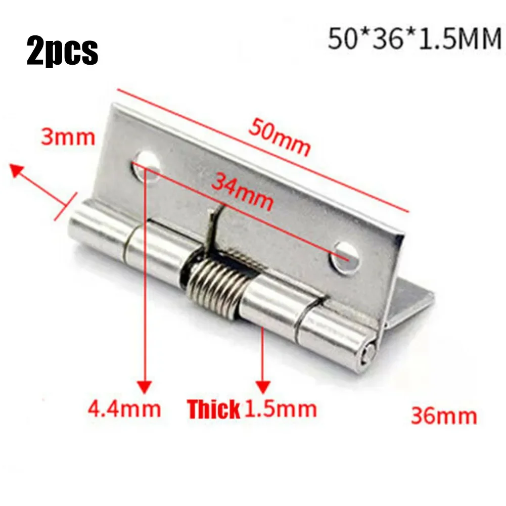 2pcs 1/1.5/2/3Inch Silver Spring Door Hinge Stainless Steel Self Closing Design Windows Cabinets Boxes Household Hardware cabinet door hinges furniture hinge cabinet hinges stainless steel door hinges wooden box hinge