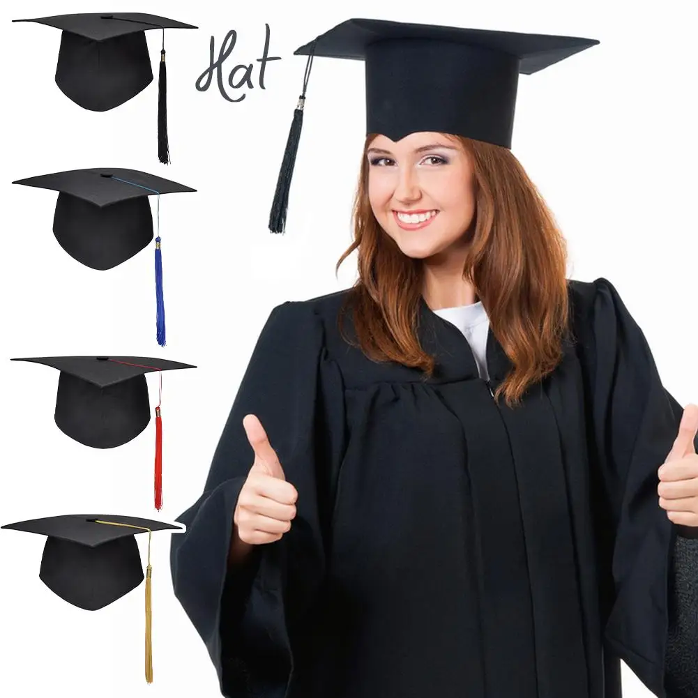 KEELYY Cappello Laurea Unisex Regolabile, Berretto Diploma Con Nappa - Gadget per Cerimonie di Laurea/Festa Universitaria - 4 Colori (Blu