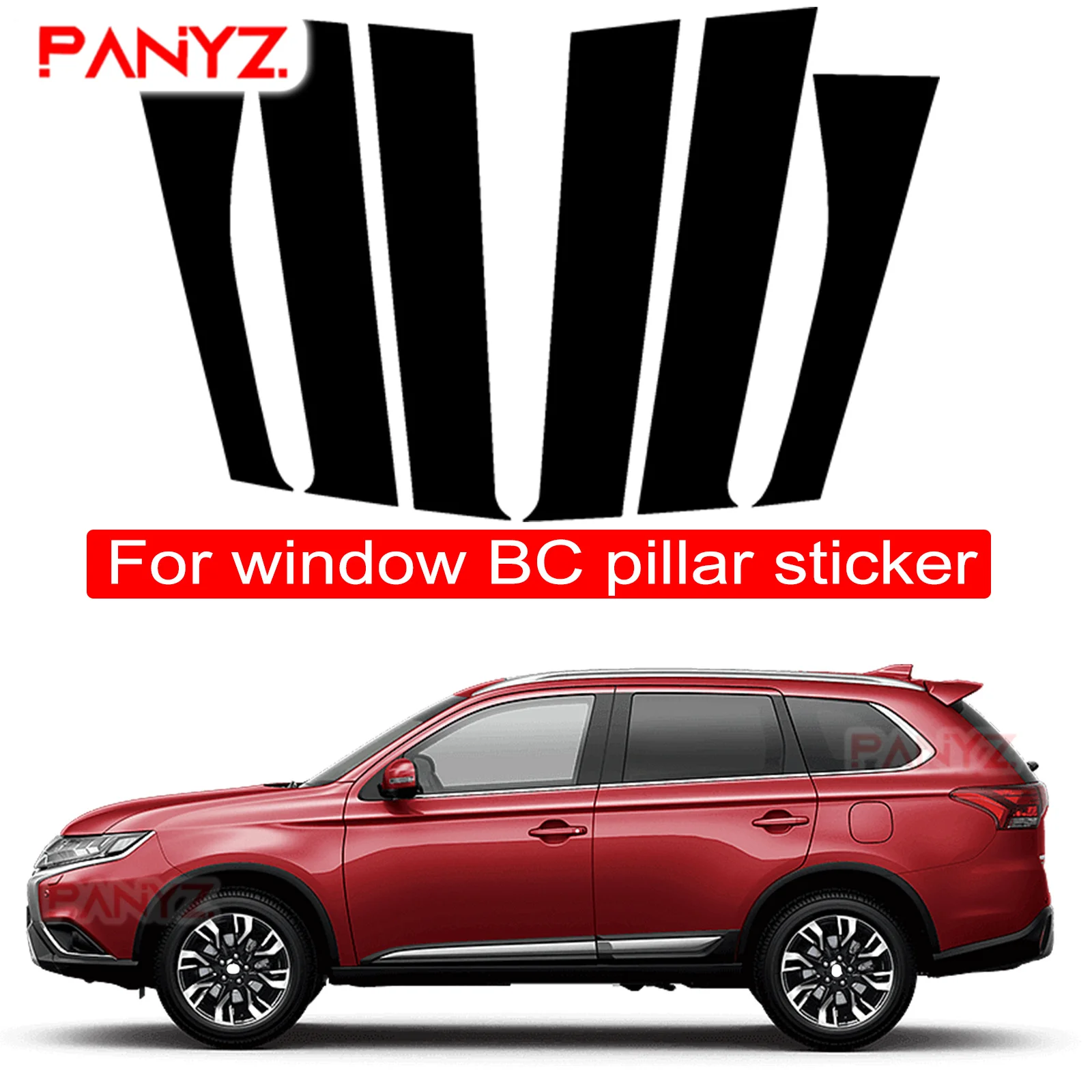 

6PCS Polished Pillar Posts Fit For Mitsubishi Outlander 2013-2020 Window Trim Cover BC Column Sticker Car Accessories