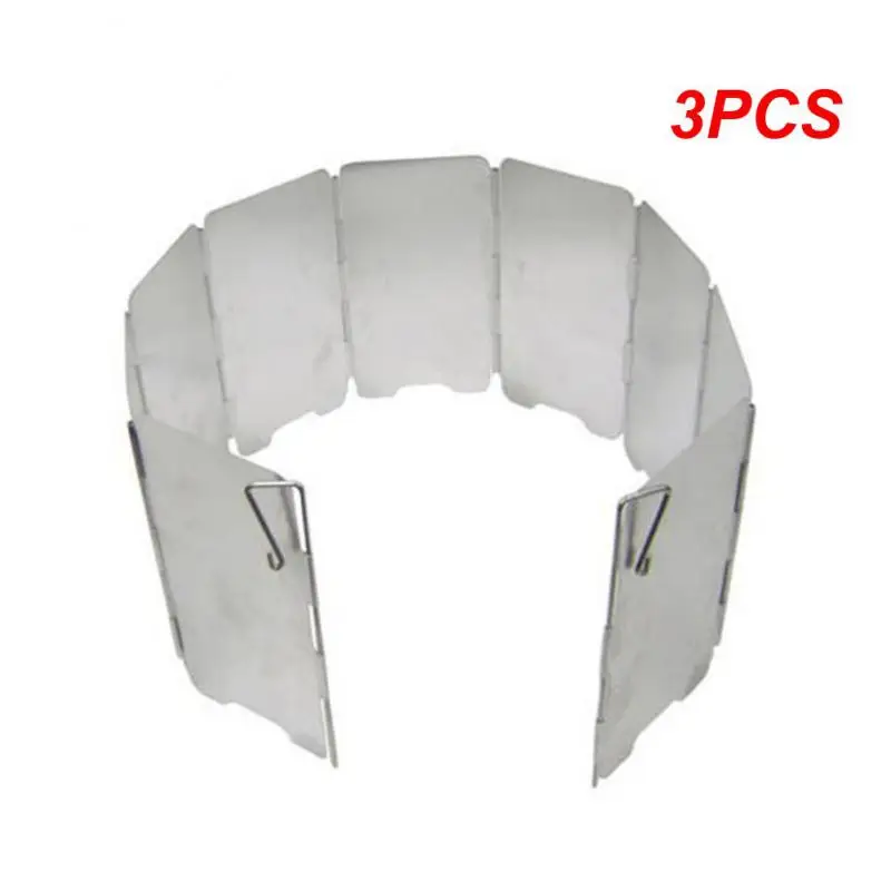 

3PCS Gas Stove Wind Shield Small Picnic Camping Burner Aluminum Alloy Windproof Screen Protective Accessory Cooker Guard Cover