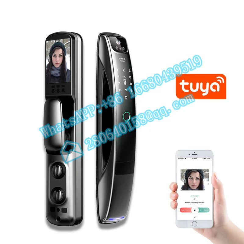 Fully automatic password fingerprint lock 3D face recognition smart  home anti-theft door