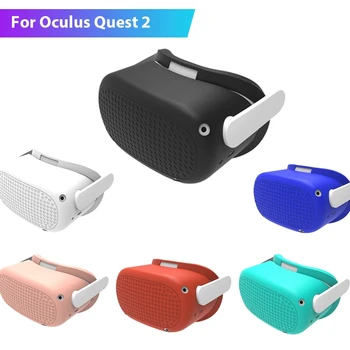 오큘러스 퀘스트 2 VR 헤드셋 헤드 커버 케이스, 스마트 안경, 긁힘 방지, 실리콘 보호 액세서리