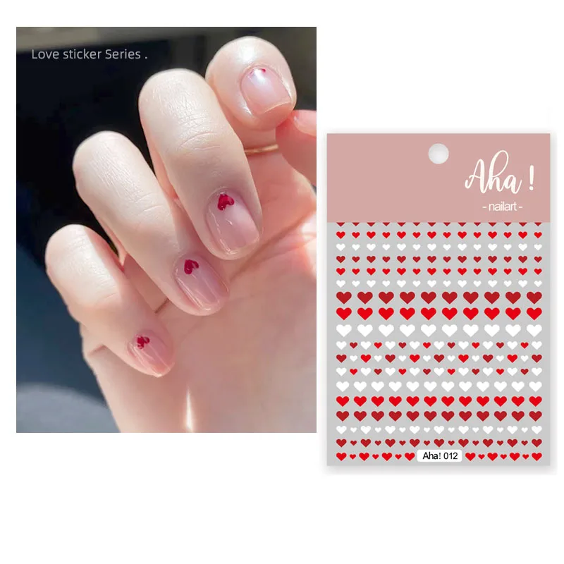 Romantic Heart Pattern Nail Art
