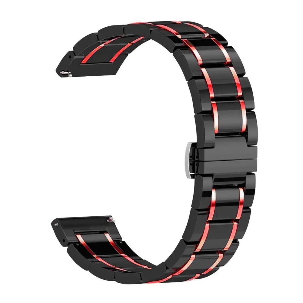 Ceramic and Metal Wristband Strap, 20mm/22mm, Adjustable and Durable Design