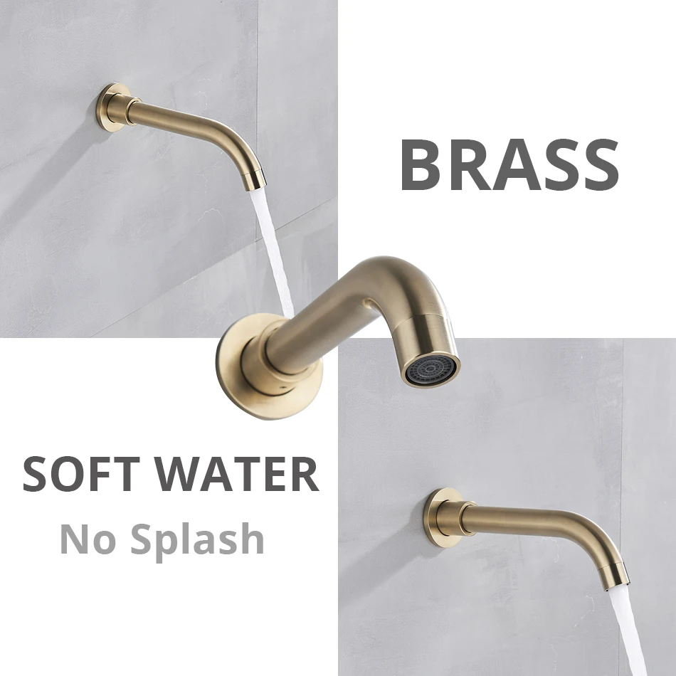 Brushed Gold Shower Faucet Wall Mount Big Rainfall Head Hand Sprayer Bathtub Taps Bath Shower Mixer Set System