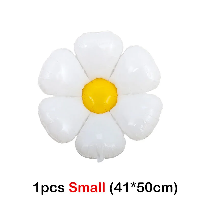 1/3Pcs White Daisy Flower Balloons Sunflower Foil Balloon for