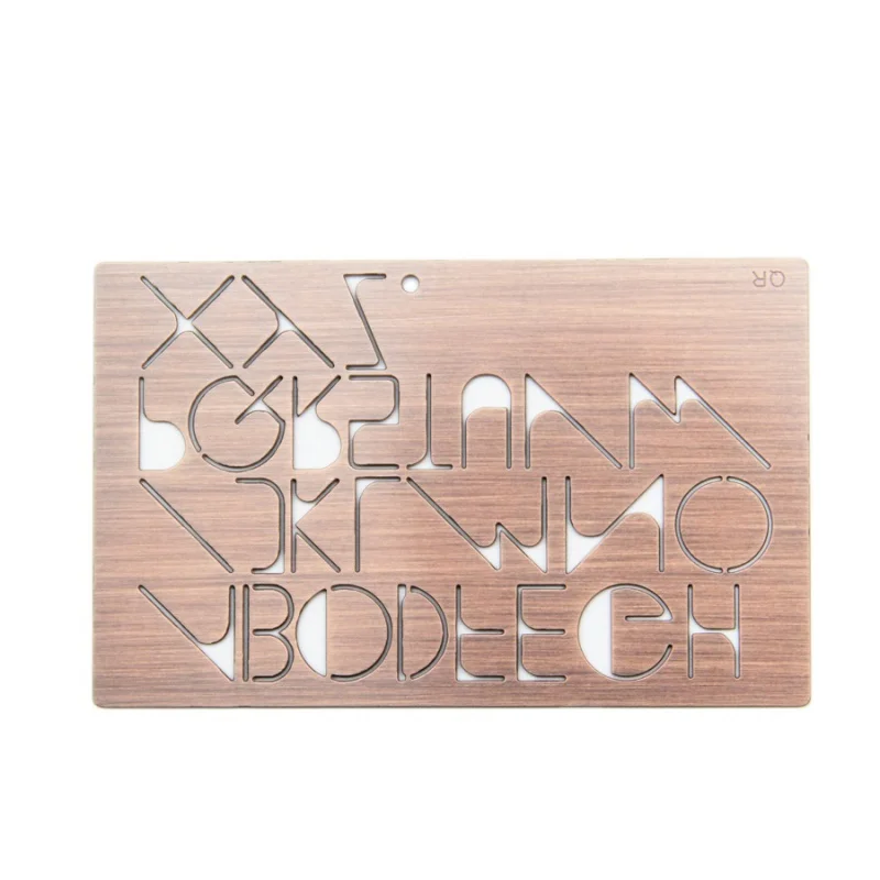 

custom,Cut out hollow pattern etch silk screen metal business card