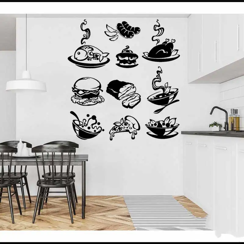 Restaurant Wall Stickers Food Restaurant Window Decals Food Kitchen Vinyl Wall Aliexpress