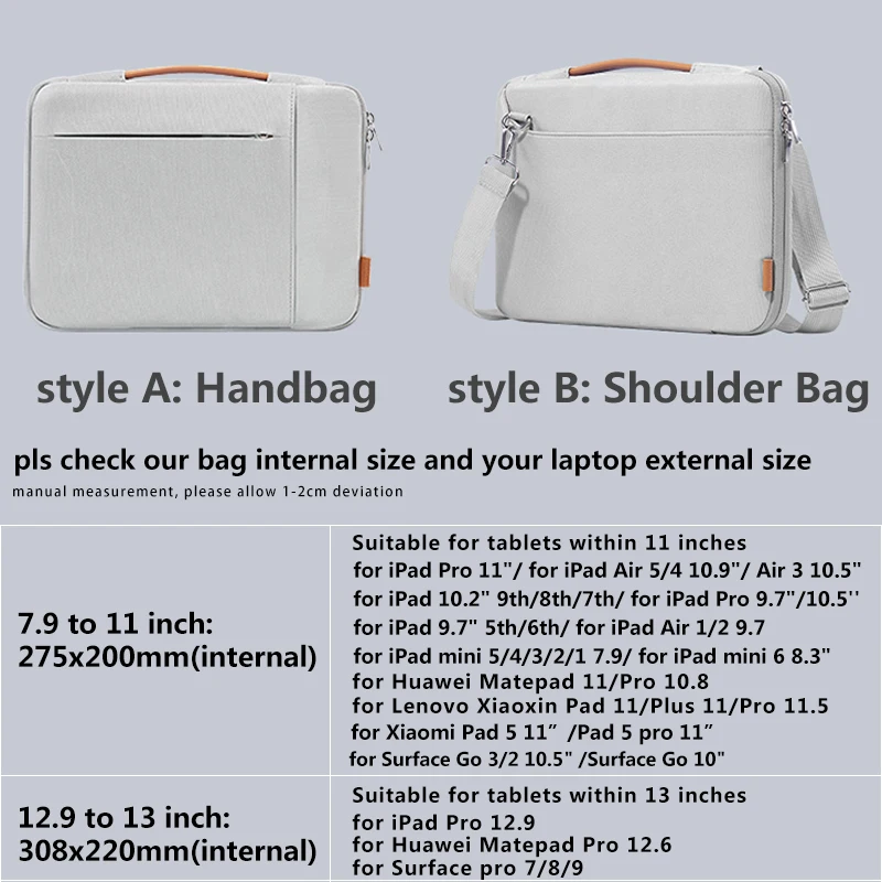 Tablet Bolsa Case para Ipad 10th Geração 2023 ar 10.9 Mini 8.3 Bolsa à Prova de Choque para Ipad Pro 11 12.9 m1 10.5 9.7 - Imagem 5