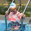 Non-inflatable Double Shoulder Baby Swimming Safely Ployster Sliding Switch Button Swim Equipment Arm Float Kids Life Vest Water 3