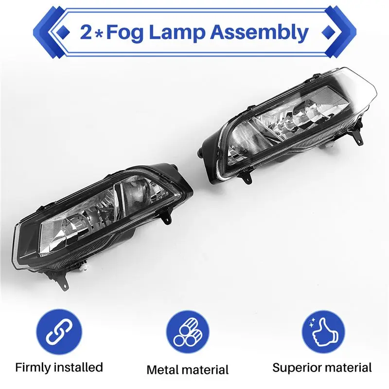 NR-Car 전면 범퍼 안개등 조립품 VW 폴로 6C 해치백 2014-2018 6C0941661D 6C0941662D