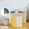 M/L Double Grid Cereals Jar Plastic Food Storage Container Kitchen Organizer Eco Friendly Cookie Box Dried Grains Tank with Lids 3