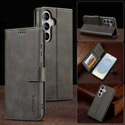 Luxury PU Leather Wallet Stand Case with Magnetic Buckle for Samsung Galaxy - Flip Cover Holster for Enhanced Protection (Gray)